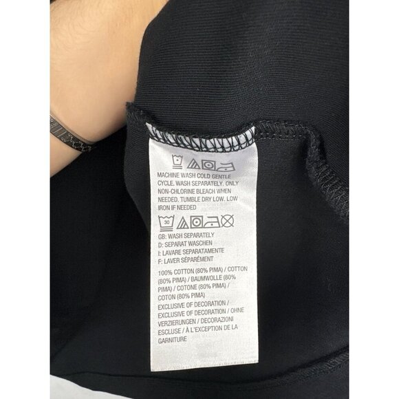 Isaac Mizrahi Live! Essentials Black Crew Neck T-Shirt 1X 100% Cotton Womens - Picture 5 of 6